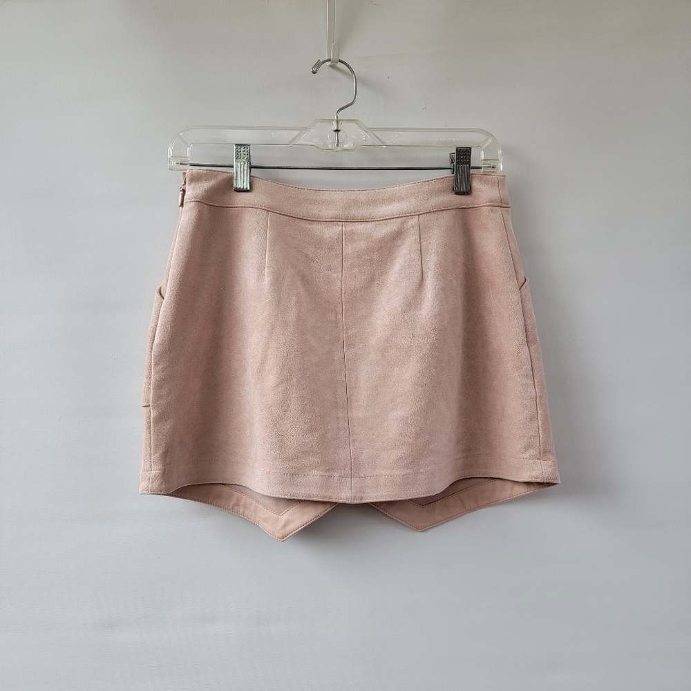 BCBGMaxAzria Beckett Bare Pink Women's Size 2 Faux Suede Mini Skirt Minimalist - Picture 10 of 16